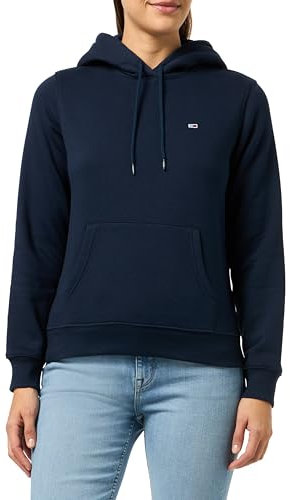 Tommy Jeans Tjw Reg S Flag Hoodie Dw0Dw19958, Felpa con Cappuccio, Donna, Blu (Dark Night Navy), XXS