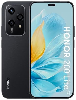 HONOR 200 Lite, Smartphone 5G, 8Go+256Go, écran AMOLED Anti-Chute 6,7, Triple Appareil Photo arrière 108MP, Appareil Photo Avant 50MP, Double SIM, Android 14, Noir