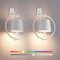 Faithorse Wandleuchte Innen, 2 Stück RGB Wandlampe mit Akku, Wandleuchte ohne Stromanschluss Led Lampe Außenleuchte Kabellose Wandleuchten für Schlafzimmer Wohnzimmer Treppe (Weiß)