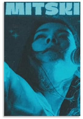 Mitski-Poster, Sängeralbum, Poster, Leinwand, langlebig, farbecht, Wandkunst, dekoratives Gemälde für Wohnzimmer, Schlafzimmer, Heimdekoration, 30 x 45 cm, ungerahmter Stil