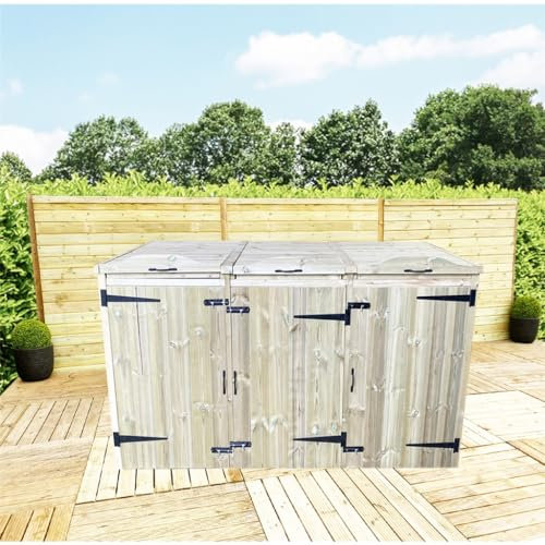 Deluxe Pressure Treated Wheelie Bin Store - Triple (3x 240L)