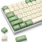 GMKWTL XVX Cute Bear Keycaps, Matcha Green and Creamy Keycap Set with MDA Profile, Double Shot PBT Keycaps Suitable for Cherry Gateron MX Switches Mechanical Keyboard