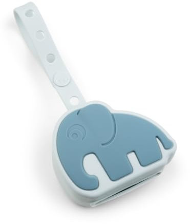 Done by Deer Schnullertäschchen aus Silikon Elphee Blau - Kann 2-3 Schnuller halten - Baby Zubehör für einfaches Befestigen an Kinderwagen oder Wickeltasche - 100% Silikon in Lebensmittelqualität
