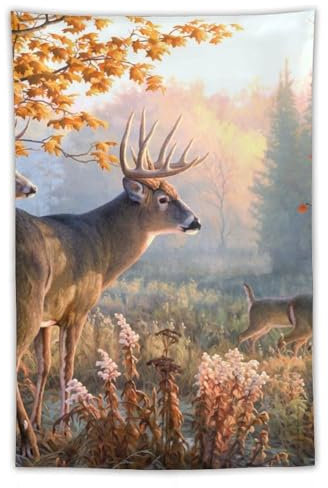 JZemdybill Wandteppich, Jagd, Hirsch, Familie, Wandbehang für Heimdekoration, für Schlafzimmer, Wohnzimmer, Wohnheim