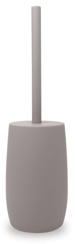 Nadi Collection, Escobilla de baño WC o Inodoro, Serie Glaciar, ABS, Color Beige, Blanco o Gris Mate, Cepillo Negro Desmontable, 10cm∅ x 35cm Alto (Beige)