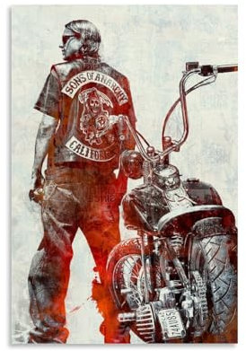 CBEJFGTX Sons of Anarchy Male Protagonist Poster Dekorative Malerei Leinwand Wandkunst Wohnzimmer Poster Schlafzimmer Malerei 12x18inch(30x45cm)