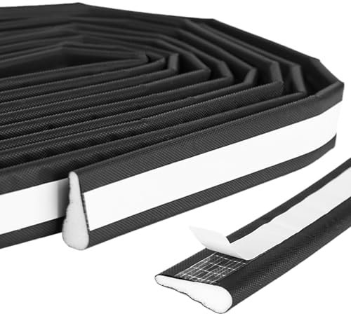 YYTECH 5M Joint de Porte et Fenetre Isolation Anti Froid, Joint de Porte Isolant Phonique, Joint de Portes D'entrée, Bande Calfeutrage Autocollante pour Colmater Interstice Porte et Fenêtre Noir
