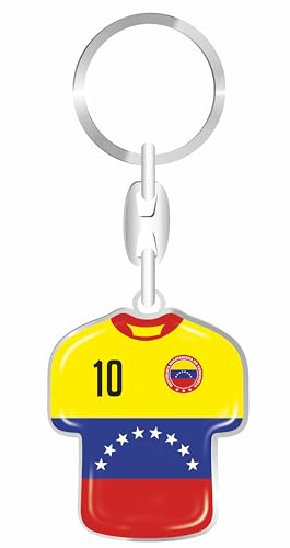 daged Venezuela Schlüsselanhänger Trikot Schlüsselring Harzbeschichtung 3D Effekt + Aufkleber praktische Funktionalität - TR