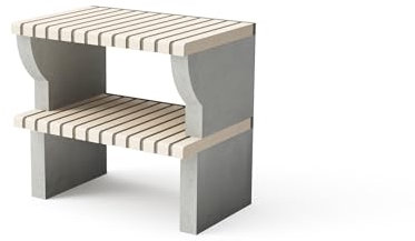 MOVELAR - Caballete lateral módulo Bailen Plus para Barbacoa de Obra Prefabricada (BEIGE, Gris - 86,5 x 58 x 58 cm) - Uso en Exteriores