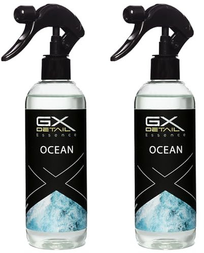 GxDetail Pack de Ambientadores para Coche (2 x 150 ml.) – Fragancias Duraderas y Frescas – Elimina Malos Olores y Sensación de Limpieza – Ideal para Todo Tipo de Vehículos (Oceano)