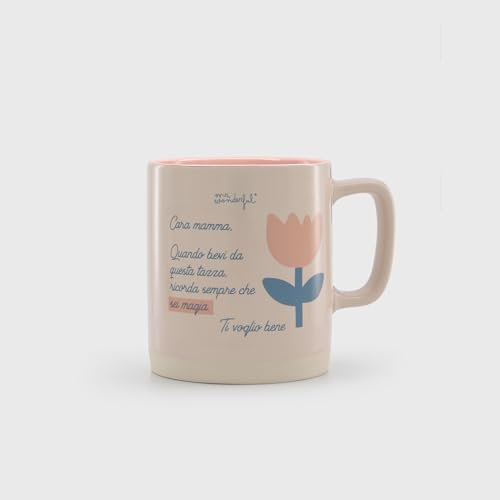 Mr.Wonderful - Mug - Cara mamma - Tazza in ceramica con dedica alla mamma - Capacità: 43 cl - Regalo Festa della Mamma