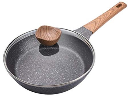 SCWZZWSY 20-28 CM Stone Non-Stick Frying Pan New Pancake Steak Pan No Fumes with Cover Use for Gas Induction Cooker (20cm)