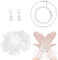 TOEECY Fascinator Set Blumen Haarschmuck Kopfbedeckung Netzhandschuhe Perlenkette Ohrringe Elegant Vintage Haarreif Hochzeit Kopfschmuck