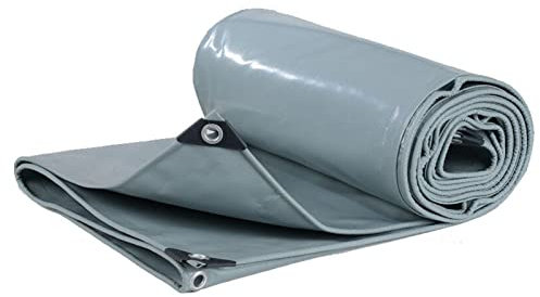 Wasserdichte graue Abdeckplane, 1,6 m x 3 m, robuste PVC-Plane für Gartenhaus, Camping und Gartenmöbel, Mehrzweck-Regendicht, Überdachung (Größe: 1 x 2,5 m)