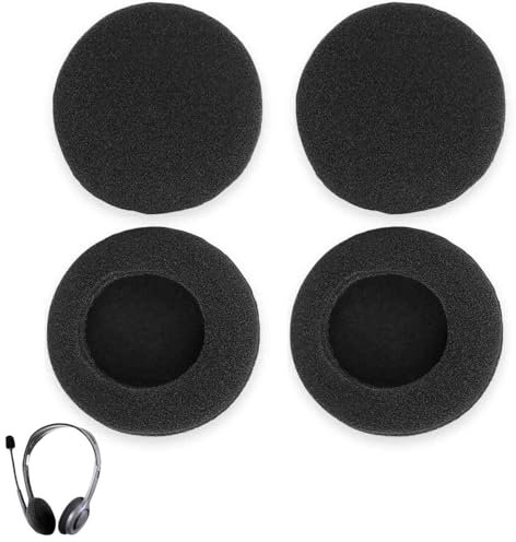 4pcs Almohadillas de Espuma de Repuesto para Auriculares H330 / H340 / H111 (50 mm), Color Negro