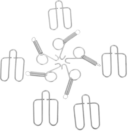 ULTECHNOVO 5sets Rabbit Cage Spring Hooks Zinc Plating Latches for Small Animal Cages Dog Cat Door Latch Spring Hook Pet Fixing