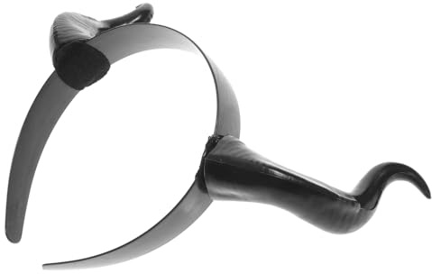 Halloween Mottoparty Ox Horn Stirnband Schwarzer Kunststoff Haarreif