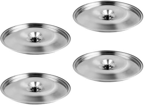 OUNONA Couvercle Inox Rond 12 cm 4 Pièces Couvercles Pour Marmites Et Pots Couvercle Universel Pour Pot À Huile Remplacement Pour Casserole Cuisine