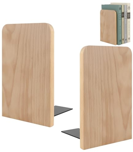 Serre Livre, Cale Livres, Bloc Livre Etagere en Hêtre pour Maison Bureau | Support de Serre-Livres en Hêtre pour Étagères, Support de Rangement Range Livre Antidérapant, Bloque Livre