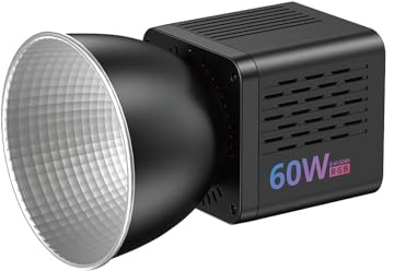 ULANZI C60 60W RGB LED Videoluce, COB Videoluce 2500K-6500K, CRI95+/20 Modalità di luce/Mini Bowens Mount, Batteria ricaricabile da 3300mAh & DC/Carica rapida di tipo C-PD, per YouTube, Fotografia