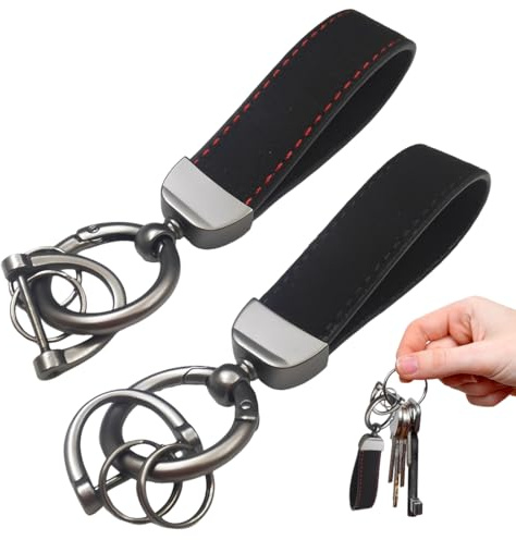 KRFWGUU 2 Pièces Porte Clef Voiture, Porte Clés Homme, Accessoires Voiture, Universel Avec Anneau En D Anti Utile Pour Les Clés De Maison, Moto, Scooter, Portail Léger Et Très Résistant