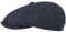 Stetson Hatteras Shetland Wool Flatcap - Schirmmütze Herren - Schiebermütze aus Wolle - Innen mit Baumwolle gefüttert - Herrencap Herbst/Winter dunkelblau 55 cm