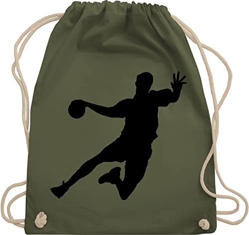 Turnbeutel Rucksack - EM 2026 Trikot Ersatz - Handballer I Geschenk Handballer I Handball Geschenke - Unisize - Olivgrün - kinderrucksack handballbeutel hanball wm stoffrucksack kinderturnbeutel