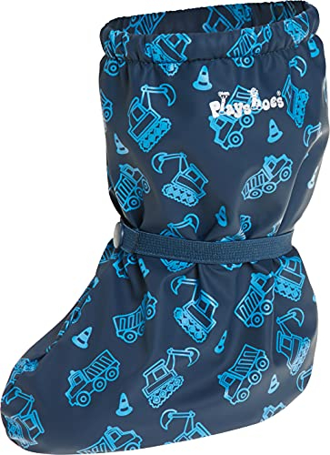 Playshoes Stivali da Pioggia con Fodera in Pile Unisex - Bambini e ragazzi, Cantiere, Small