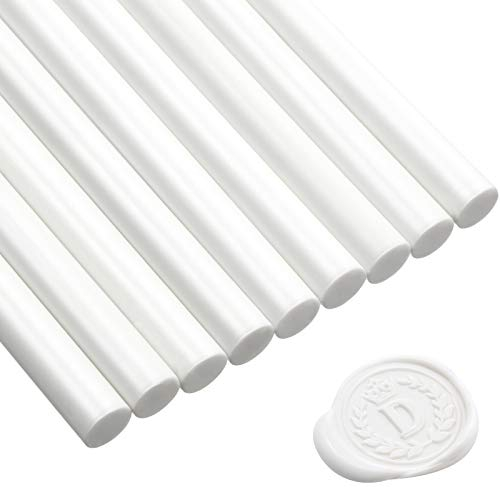 11 mm 15 Stücke Klebe Pistole Siegellack Wachs Sticks für Retro Vintage Wachs Siegel und Brief (Elfenbein Weiß)