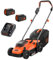 Black+Decker Akku-Rasenmäher BCMW3336L2 (36V, 2.5Ah, 33 cm Schnittbreite, für mittlere Rasenflächen bis 500 m², 5-fache Höhenverstellung, inkl. 2 Akkus, Ladegerät, 35l Fangkorb), Orange/Schwarz
