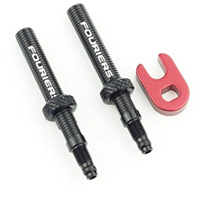 Fouriers Tubeless Presta Ventilverlängerung mit Zentralmutter (2 Stück), 40mm