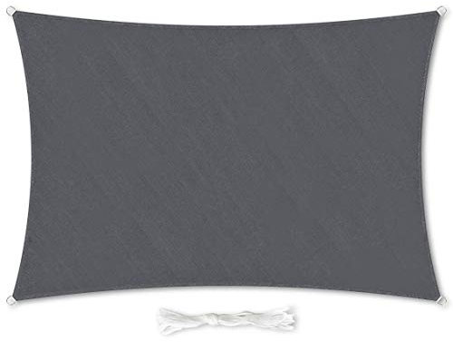 Toldo premium rectangular 2x3m gris oscuro incl cuerdas de sujeción de HDPE resistente a la intemperie | Protección solar sombra jardín balcón camping terraza Protección UV, protección meteorológica