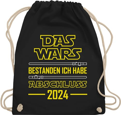 Shirtracer Turnbeutel Rucksack - Abitur & Abschluss - Das Wars bestanden ich habe Abi 2025 - Unisize - Schwarz - zum geschenk 2024 abigeschenk bestandener schulabschluss stoffbeutel abiturgeschenke