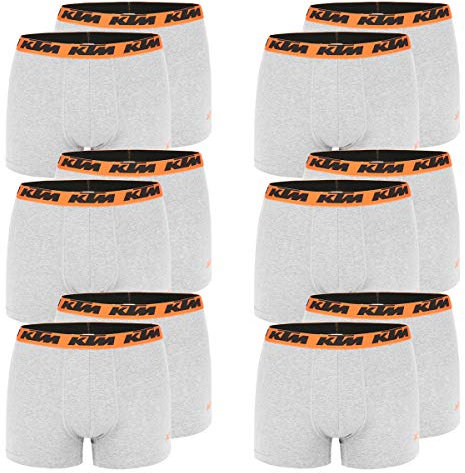 KTM by Freegun Boxershorts für Herren Unterwäsche Pant Men´s Boxer 12 er Pack, Farbe:Light Grey2, Bekleidungsgröße:XL