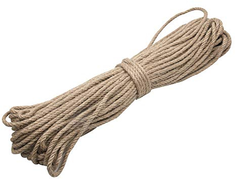 YAVO-EU Cuerda de Cáñamo，50m Cuerda de Yute，Cuerda Cáñamo Natural Gruesa Cuerda para Manualidades, Decoración, Jardinería, Cuerda para Rascar Gatos (6mm 50m)