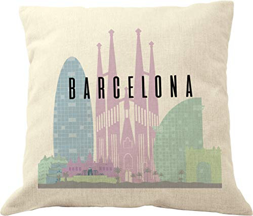 DrupsCo Barcelona Kissenbezug, dekorativer Kissenbezug, 45,7 x 45,7 cm