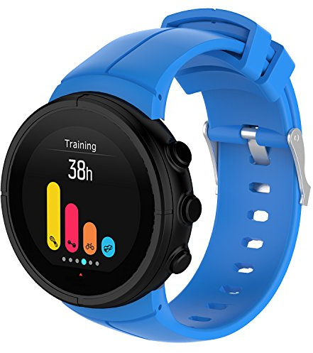 Yikamosi Compatibile con Suunto Spartan Ultra Cinturino,sgancio rapido Silicone Chiusura in acciaio inossidabile Cinturino di Ricambio per Suunto Spartan Ultra GPS Smart Watch,Blu