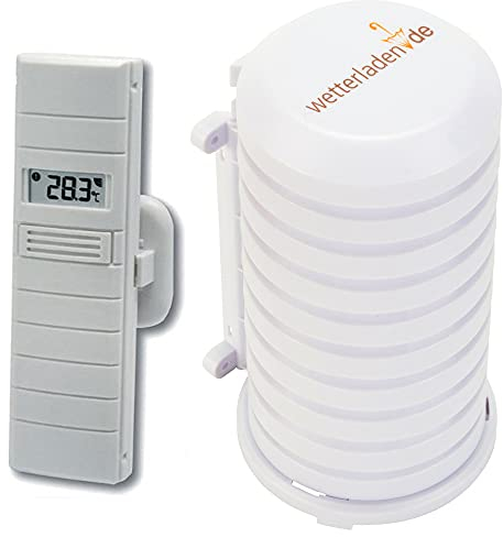 TFA Dostmann Ersatzsender für Wetterdirekt, Thermo-Hygrosender, 30.3155, weiß, L 39 (51) x B 21 (46) x H 129 (135) mm, RH 1-99% -Temperatur -39,9 - +59 °C, mit Wetterschutzgehäuse