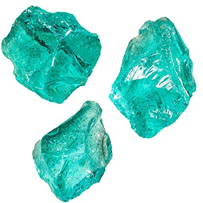 Bunte-Gartenwelt Glasbrocken Gartendekoration Glasstein Glasbruch türkis Glass Stone 60-120mm Glasdeko Außendeko (5)