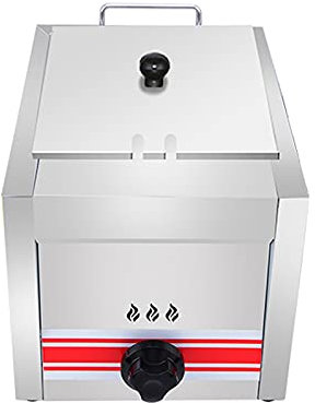 Deep Fryer Freidora de Gas 10/20/30 L, freidora de Gas Profesional de Acero Inoxidable Comercial con Cuchara de Cesta para encimera de Restaurante Comercial Máquina para cocinar Alimentos