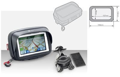 PORTA CELLULARE NAVIGATORE ATTACCO A MANUBRIO TUBOLARE MOTO SCOOTER BICI GIVI
