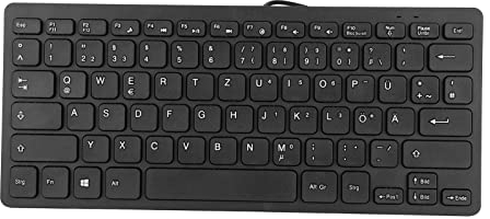 Kabelgebundene Computertastatur, 78 Tasten, USB-Kabeltastatur, Russisch, Französisch, Deutsch, Tastaturstummschaltung, Ultradünne Tastatur, Universell für PC-Laptops, Desktop-Computer(Deutsch)