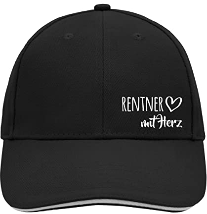 Huuraa Cappy Mütze Rentner mit Herz Geschenk Black/Light Grey Rentner Präsent