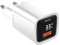 Eaxus® USB A + USB C Ladegerät mit Display - 2 Port 33W USB Netzteil mit Power Delivery / QC4.0 & Schnellladefunktion, Weiß