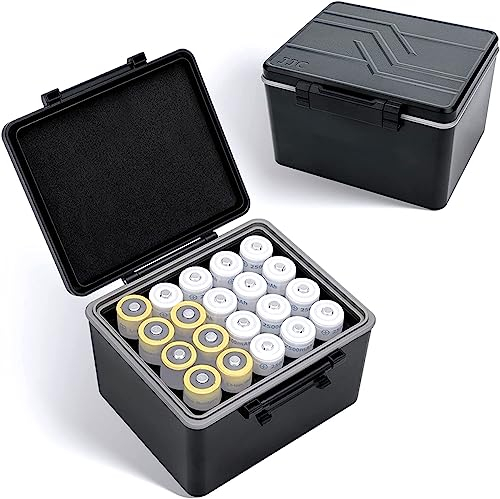 JJC 18650 - Custodia Impermeabile per 20 Batterie 18650 e Simili, Contenitore per Trasporto