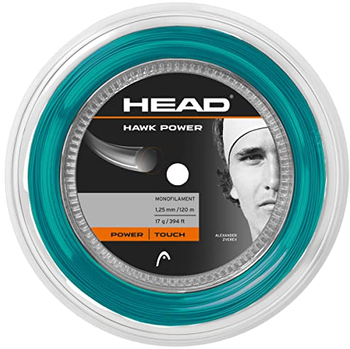 HEAD Unisex-Adult Hawk Power Reel 200m Tennis-Saite, Petrol, 1.25 mm / 17 g