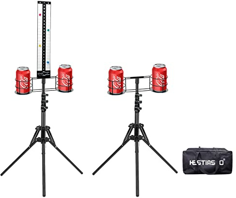 Hestiasko Cornhole Scoreboard 2 Sets, Metall Magnetischer Cornhole Score Keeper mit Getränkehalter, Einfach zu montieren, Cornhole Zubehör mit Aufbewahrungstasche, Perfektes Zubehör für Outdoor- und