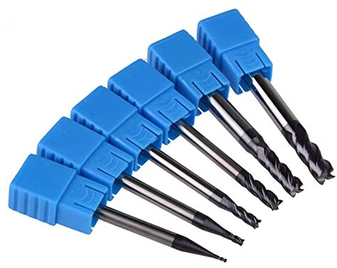 SENRN Juego de 6 fresas de carburo de tungsteno de 4 flautas, herramienta de fresado de 1 mm a 6 mm HRC50