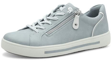 Jana Femmes Baskets Plates avec Fermeture éclair Vegan, Bleu (Sky), 37 EU