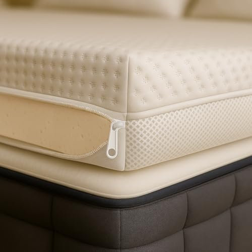 Matratzen Topper 90x180 cm | Höhe 7CM H2&H3 | Abnehmbarer und waschbarer Überzug | Linderung von Muskelverspannungen | Wendebar | Matratzenauflage 100% viskoelastisch | Matratzentopper 90x180